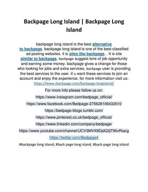 Long Island backpage 